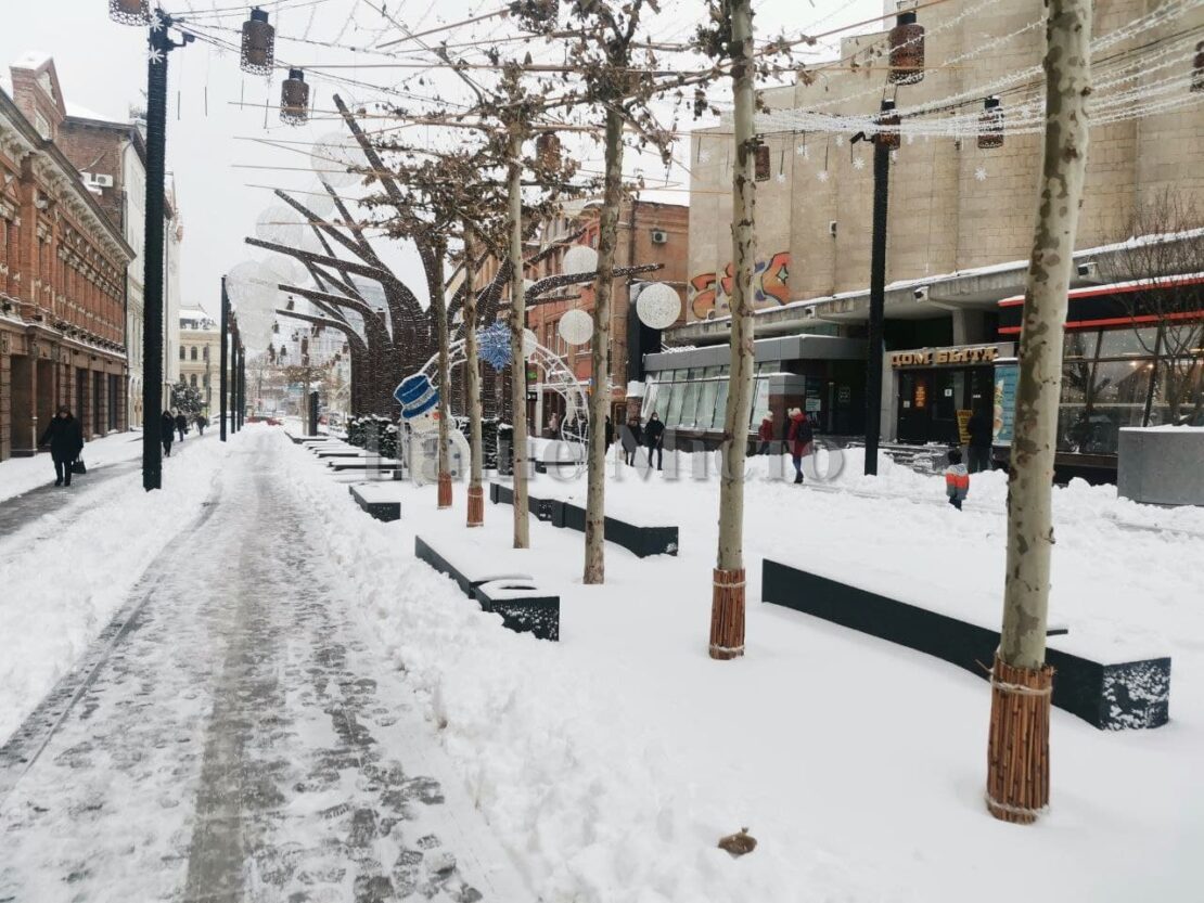 Как выглядит центр города после снегопада – новости Днепра