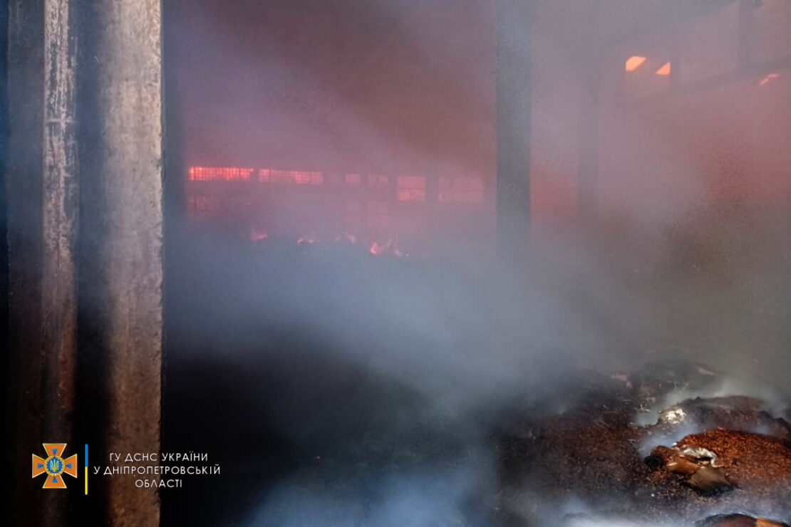 Черный дым и пламя до небес: под Днепром сгорел большой табачный склад (Фото)