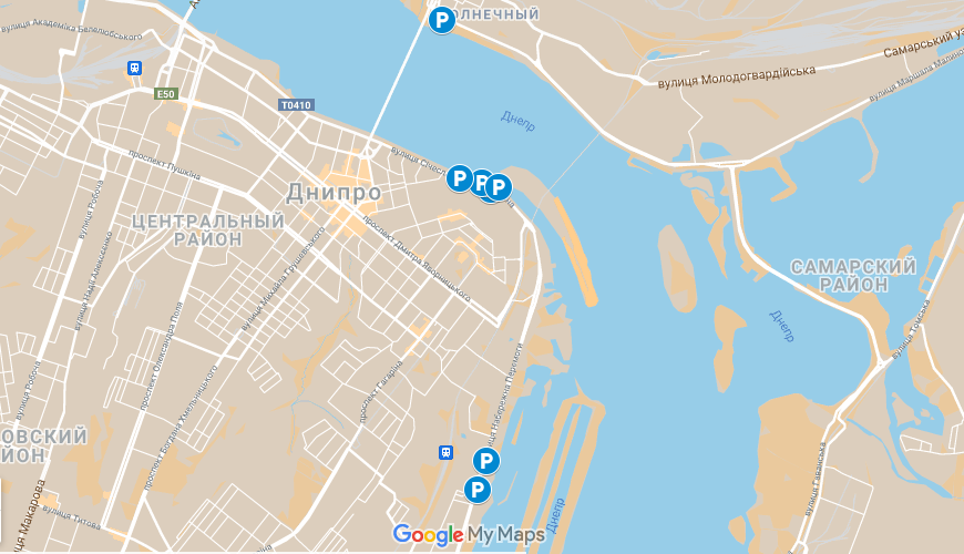 Бесплатные парковки в Днепре, карта - новости Днепра
